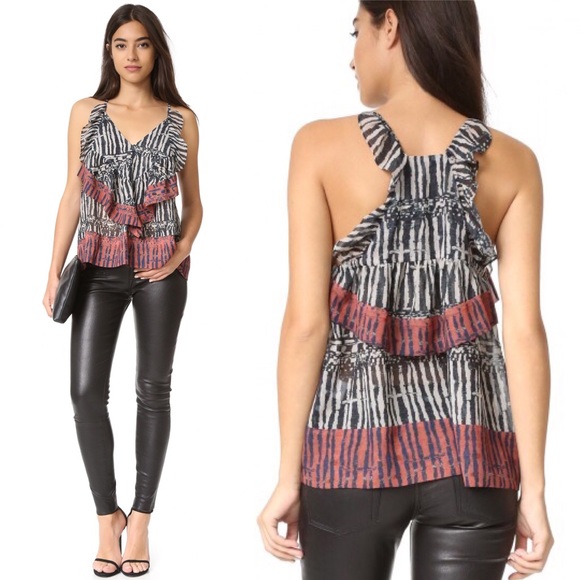 IRO Kaprine Chiffon Tank Top NWT Sz 6/M 38 - Picture 3 of 10